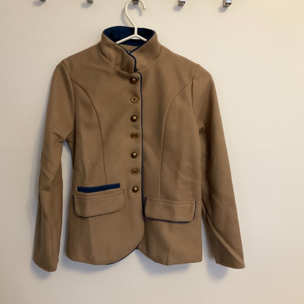 MissLook small, beige and teal blazer jacket